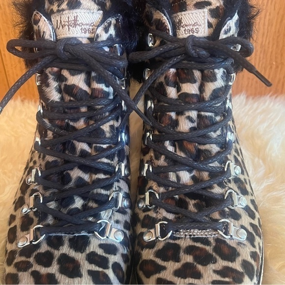 Montelliana 1965 Unlined Leopard Print Calfskin Hiking Boots Sz- 36.5 - Picture 3 of 12